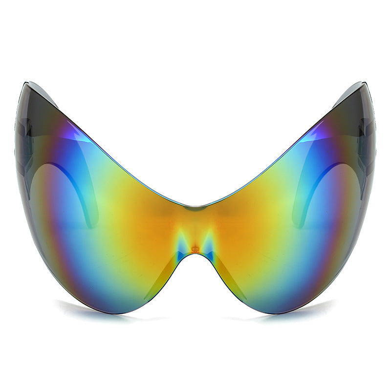 Oversized futuristische Schild Sonnenbrille Karnz