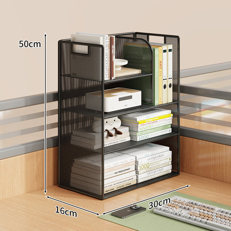 Mesh Desktop Open-Shelf Organizer mit integrierten Griffen und Trennwänden