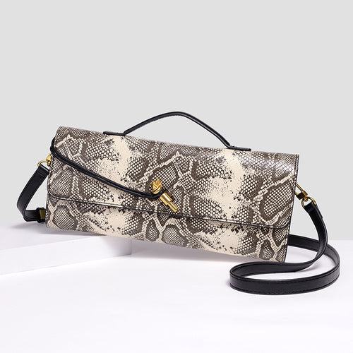 Elegante Texturierte Schlangenleder Abendclutch Karnz