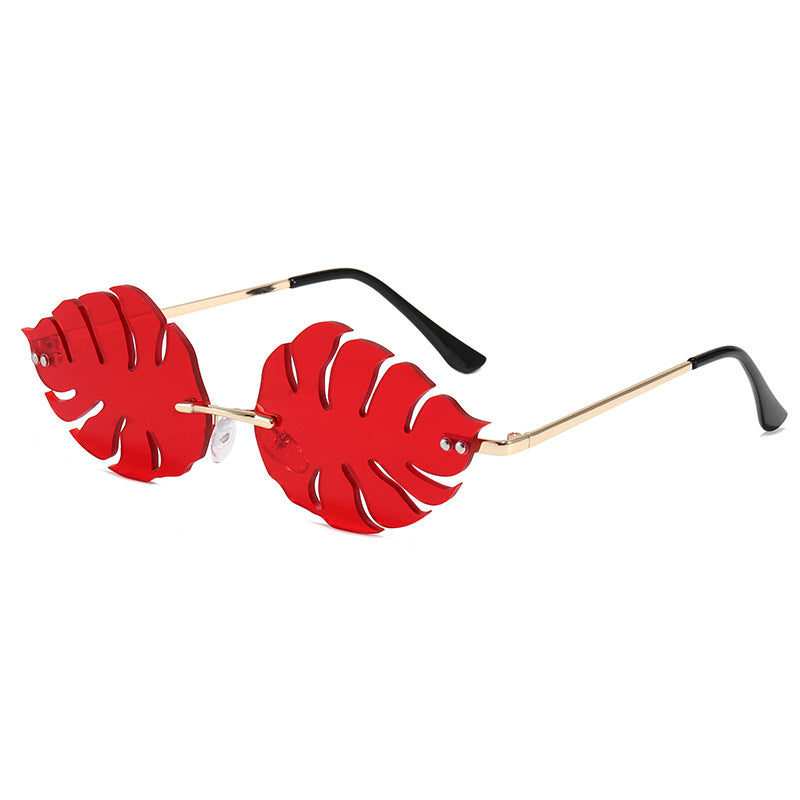Damen modische Sonnenbrille mit markantem Blattdesign Karnz