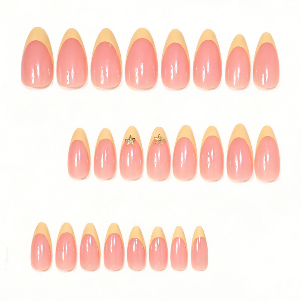 Elegante Stiletto-Nagelkunst-Tipps mit Seestern-Akzenten Karnz