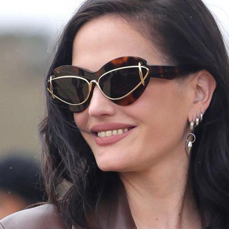 Damen extravagante Katzenaugen-Sonnenbrille Karnz