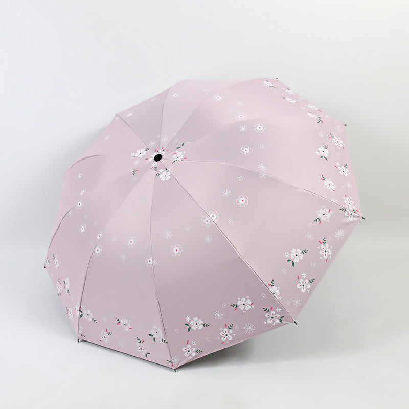 Damen Stilvoller Falt-Regenschirm mit floralen Motiven Karnz