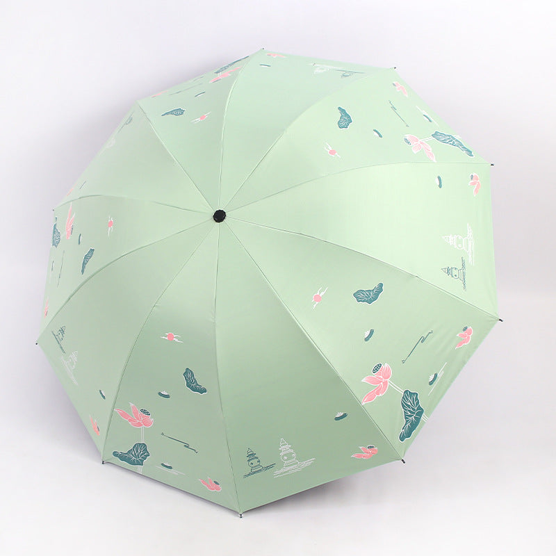 Damen Faltbarer Regenschirm mit floralen Akzenten Karnz