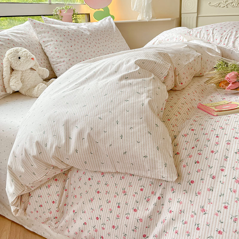 Floral Print Bettbezug Set