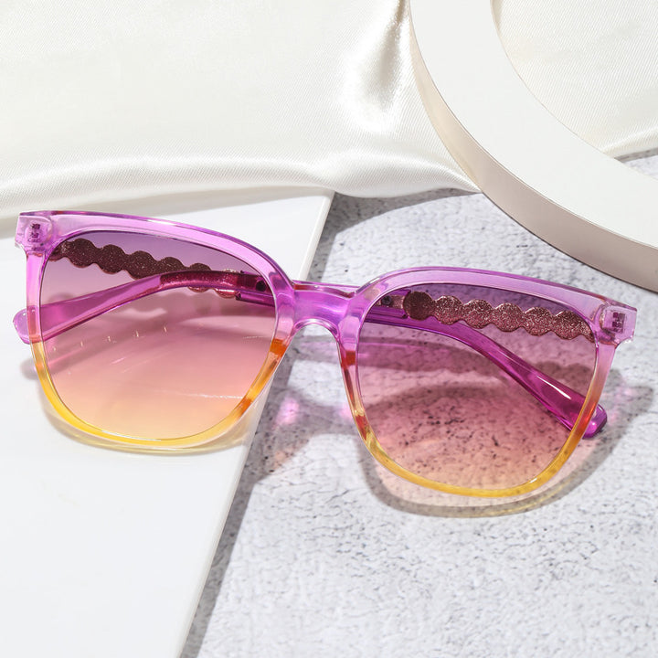 Damen Oversize-Sonnenbrille mit eleganter Perlenschmuck-Verzierung Karnz