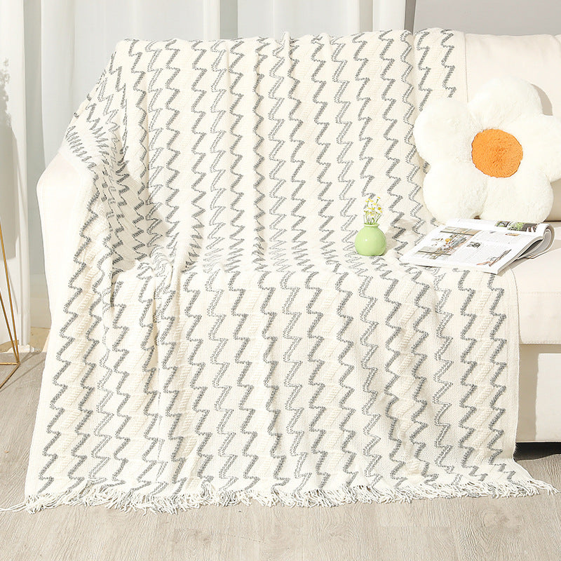 Gemütliche Strickwurfdecke