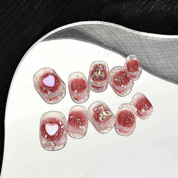 Funkelndes Harz Press-On Nail Set