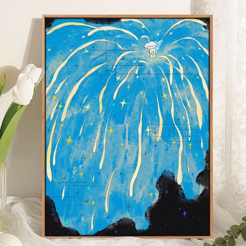 Phantasievolles kosmisches Landschafts-Canvas-Kunstwerk Karnz