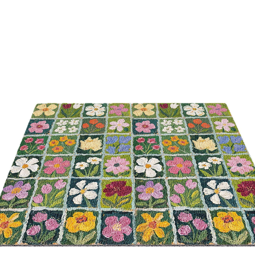 Buntes Florales Patchwork-Teppich Karnz