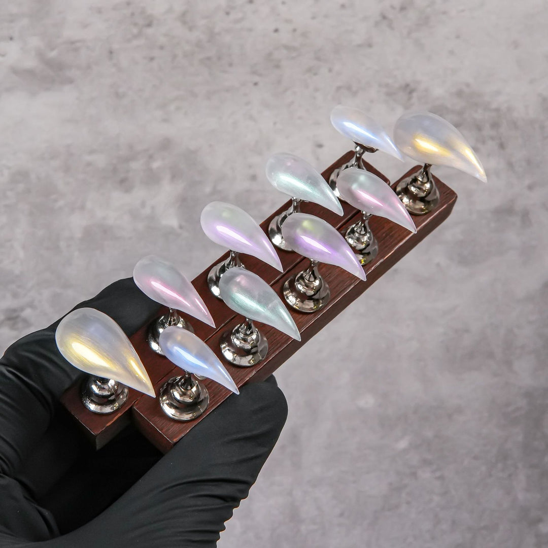 Iridescent Stiletto Druck-Nägel