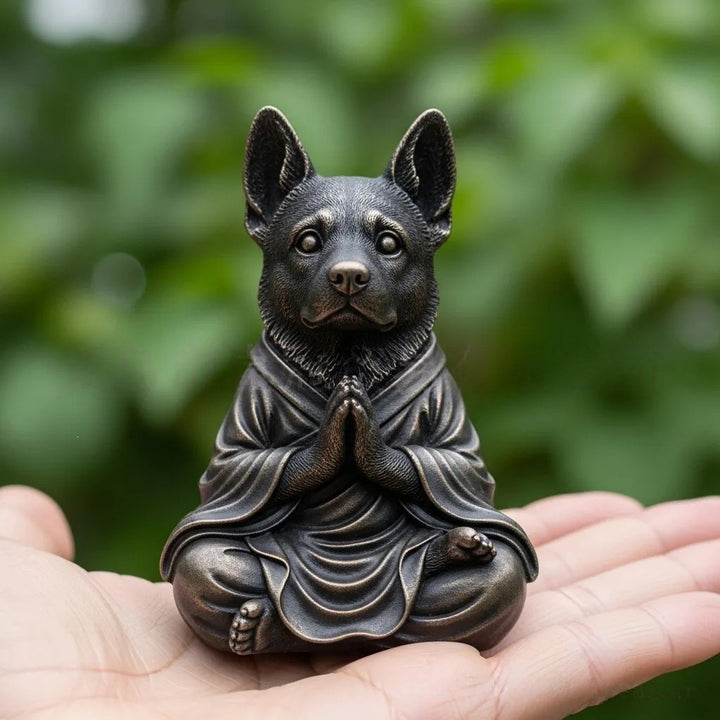 Dekorative meditierende Hundefigur Karnz