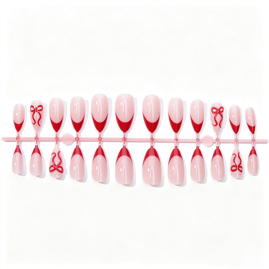Elegantes Zweifarbige Press-On Nagel Set Karnz