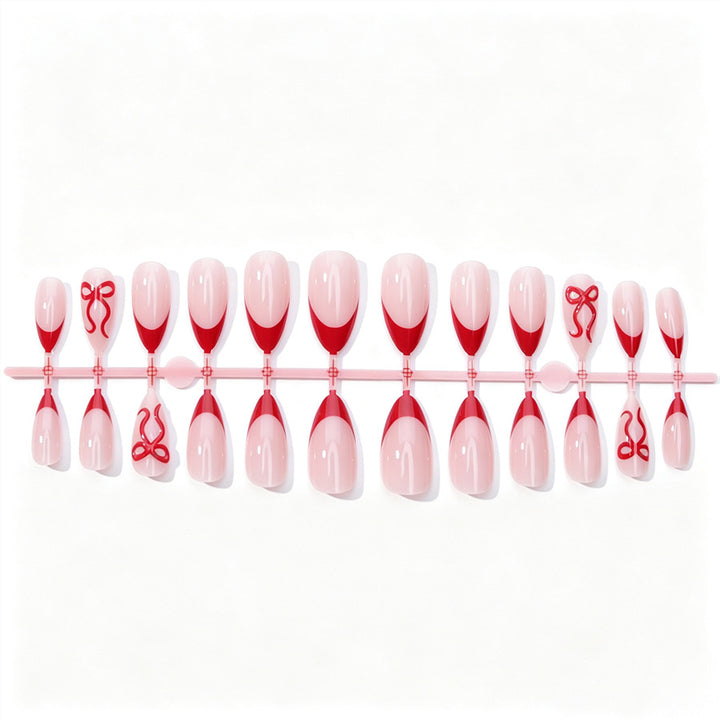 Elegantes Zweifarbige Press-On Nagel Set Karnz