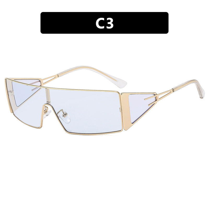 Damen geometrische Sonnenbrille mit futuristischem Design und strapazierfähigem Rahmen Karnz