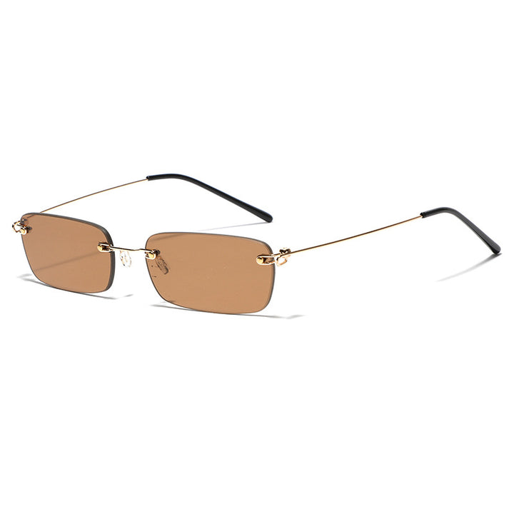 Damen stilvolle Rechteck-Sonnenbrille mit hochwertigem Metallrahmen Karnz