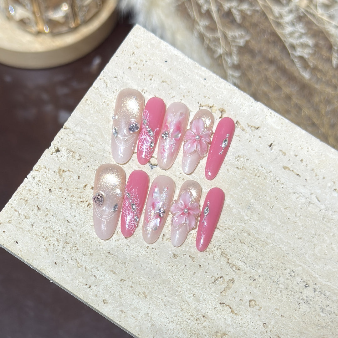 Blumen Design Press-On Nagelkunst Set