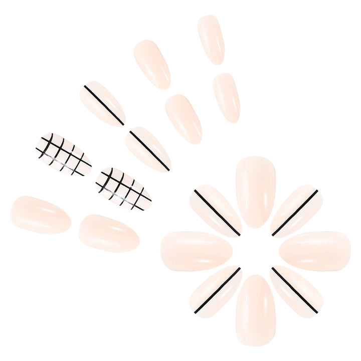 Elegante Geometrische Press-On Nagelkunst Karnz
