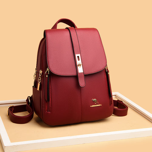 Eleganter Multifunktionaler Leder-Rucksack Karnz