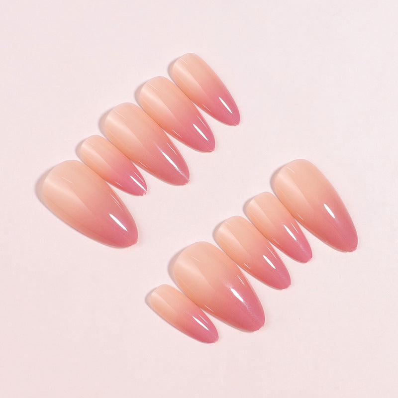 Premium Glänzende Ombre Stiletto Press-On Nagelspitzen Karnz