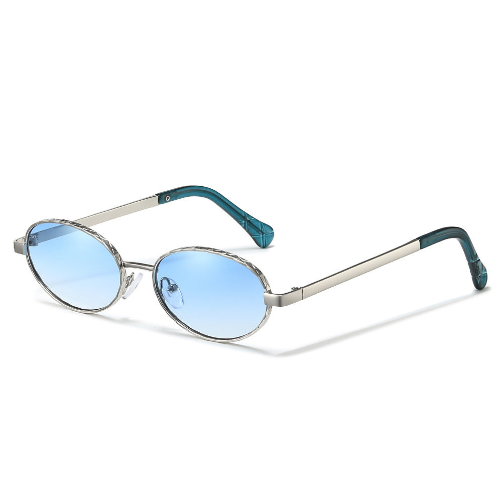 Sleek Oval Frame Sonnenbrille Karnz