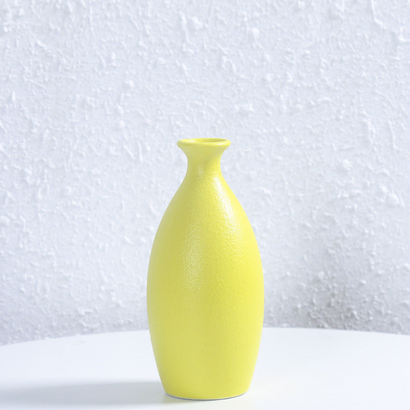 Minimalistischer Texturierter Keramik Blumen Vase Karnz