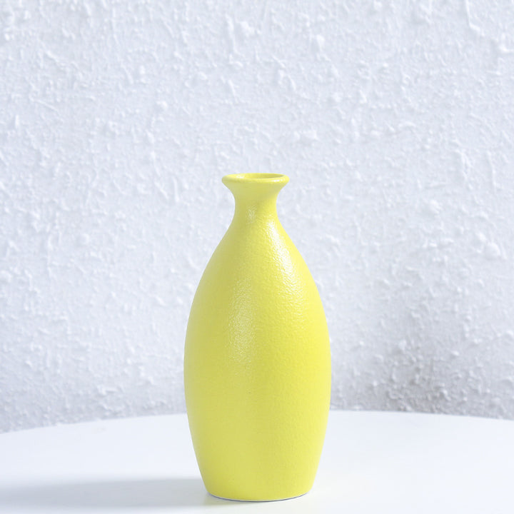 Minimalistischer Texturierter Keramik Blumen Vase Karnz