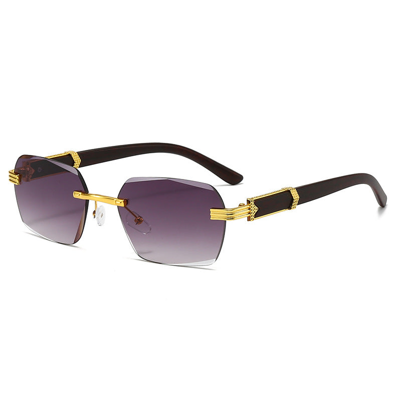 Damen modische quadratische Sonnenbrille mit goldenen Akzenten Karnz