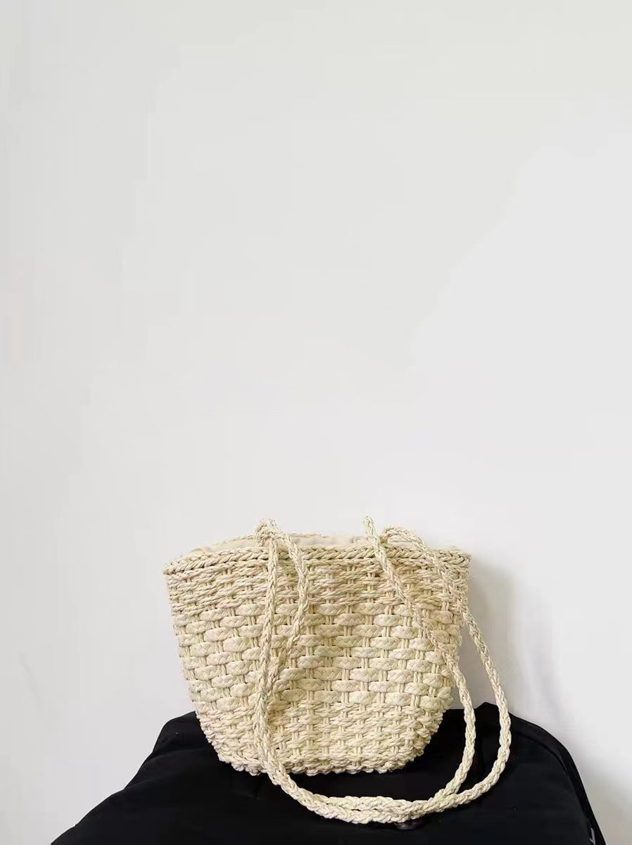 Damen Handgefertigte natürliche Basttasche Karnz