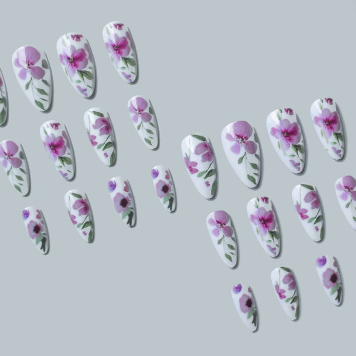 Blumen-Aquarell-Nagelkunst-Set