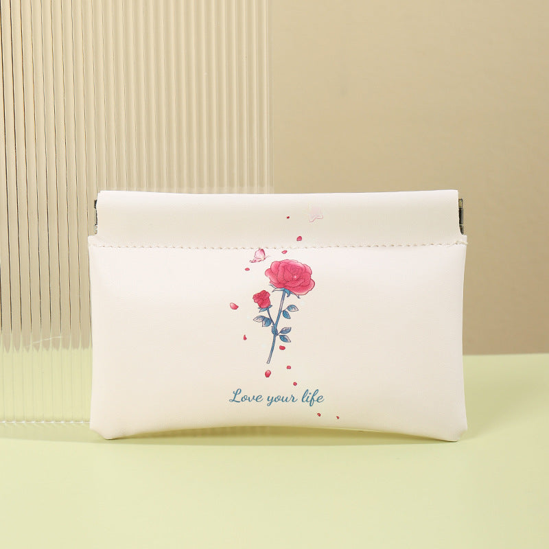 Künstlerische Blumenmuster Münztasche