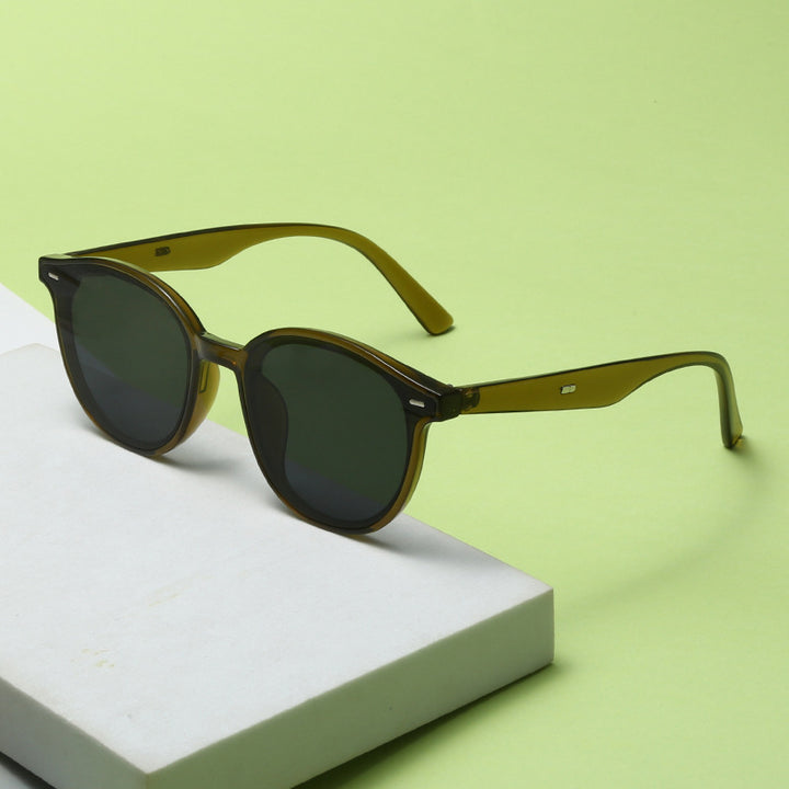 Damen Modische Sonnenbrille mit trendigem, rundem Rahmen und UV-Schutz Karnz