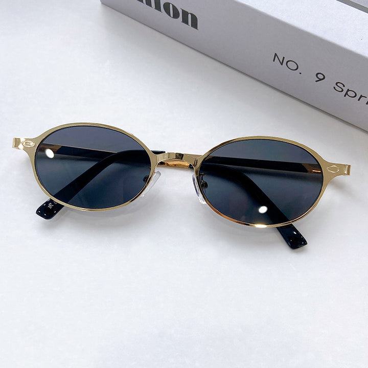 Modische Runde Sonnenbrille mit Elegantem Goldenen Rahmen Karnz