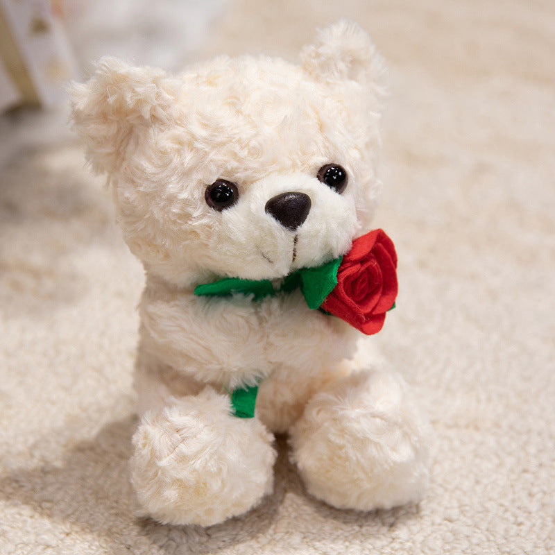Plüsch Weihnachts-Teddy mit Santa-Hut und Strickschal Feiertags-Huggable Stofftier Karnz