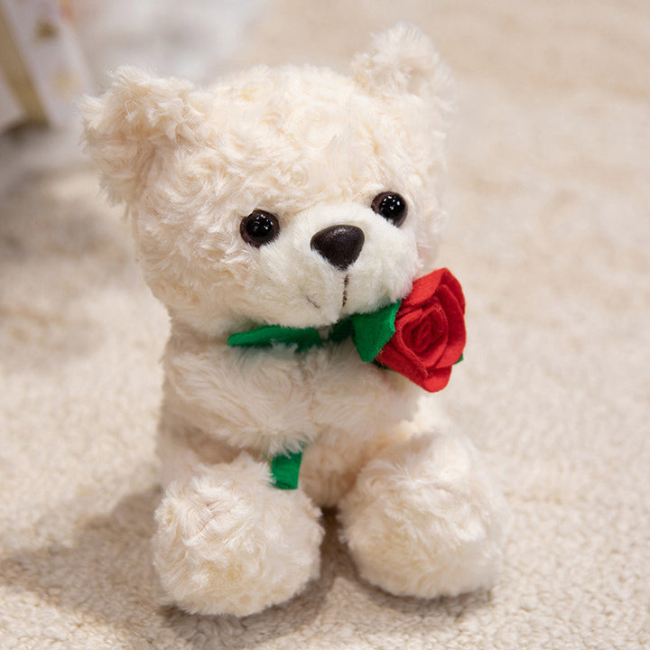 Plüsch Weihnachts-Teddy mit Santa-Hut und Strickschal Feiertags-Huggable Stofftier Karnz