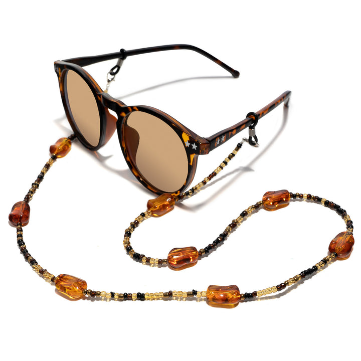 Elegante handgefertigte Perlenbrille Kette Karnz