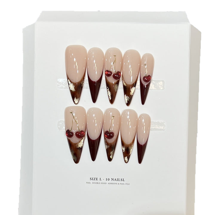 Künstlerisches Floral Design Stiletto Druck-Nagelset Karnz