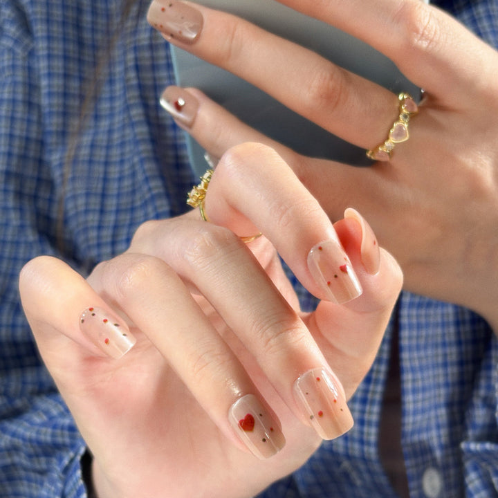 Künstlerische Blumen- und minimalistische Fingernägel zum Aufkleben Karnz