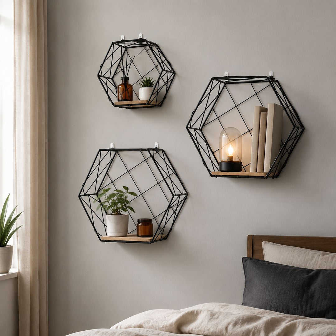 Geometrischer Drahtregal-Organizer