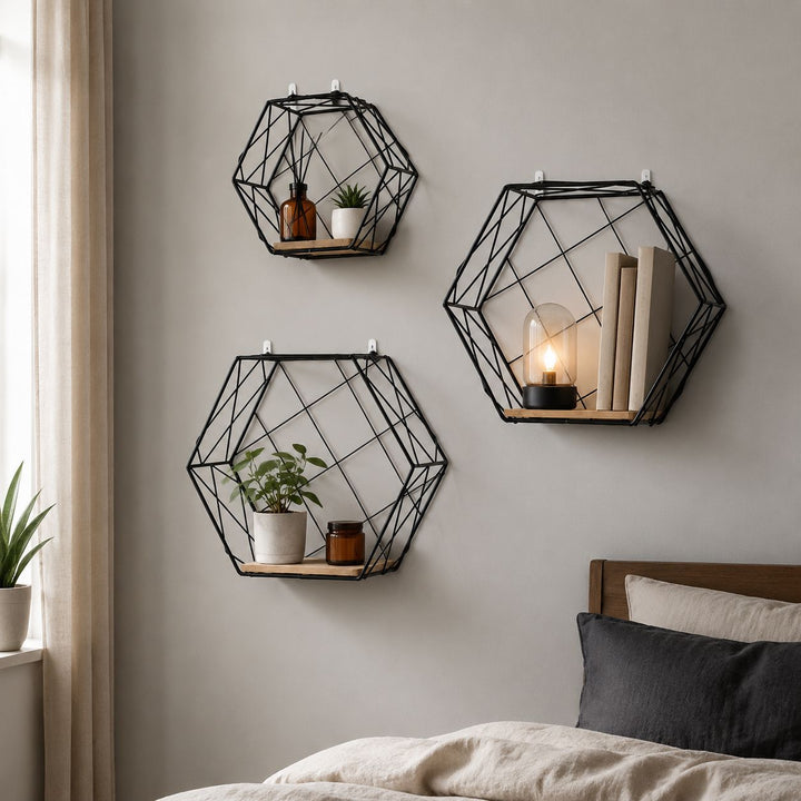 Geometrischer Drahtregal-Organizer