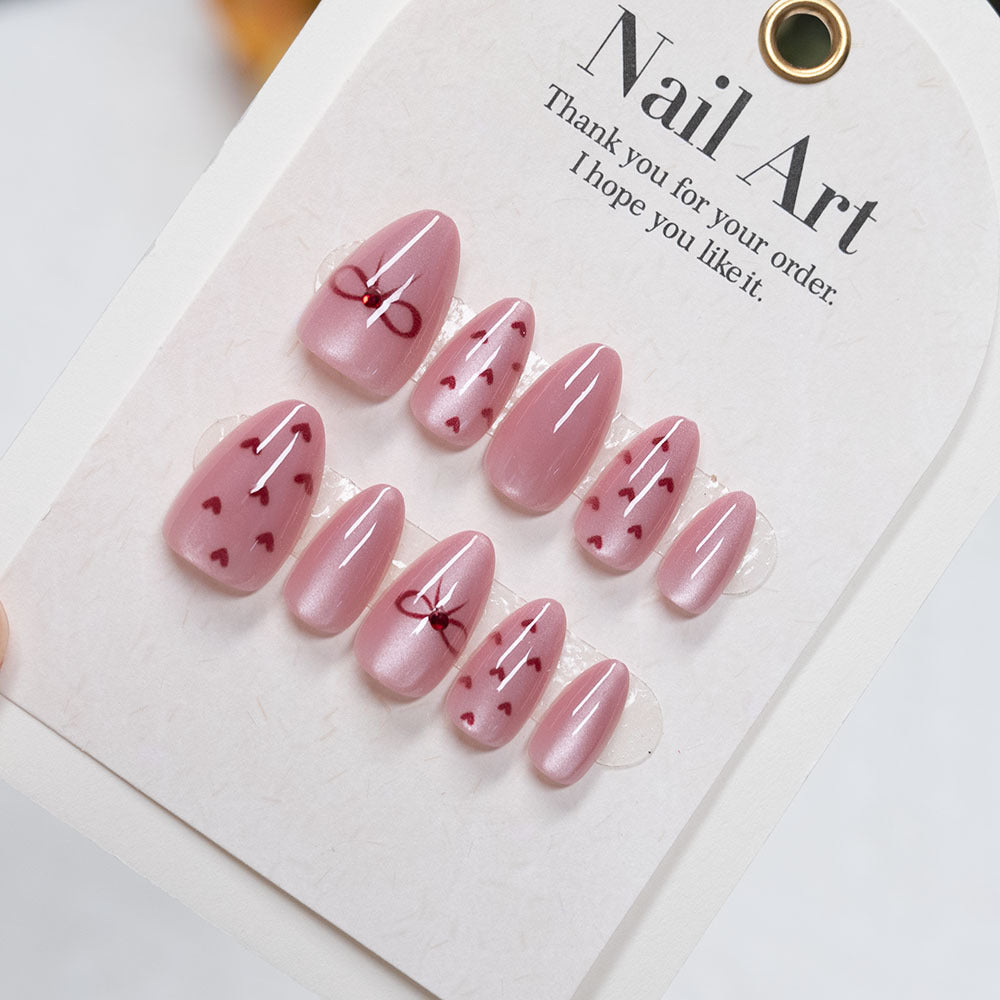 Romantisches Herz-Design Press-On Nagelset
