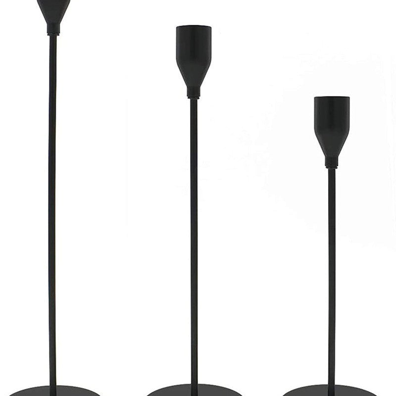 Modern Minimalist Taper Kerzenhalter Set mit polierter Metalloberfläche Karnz