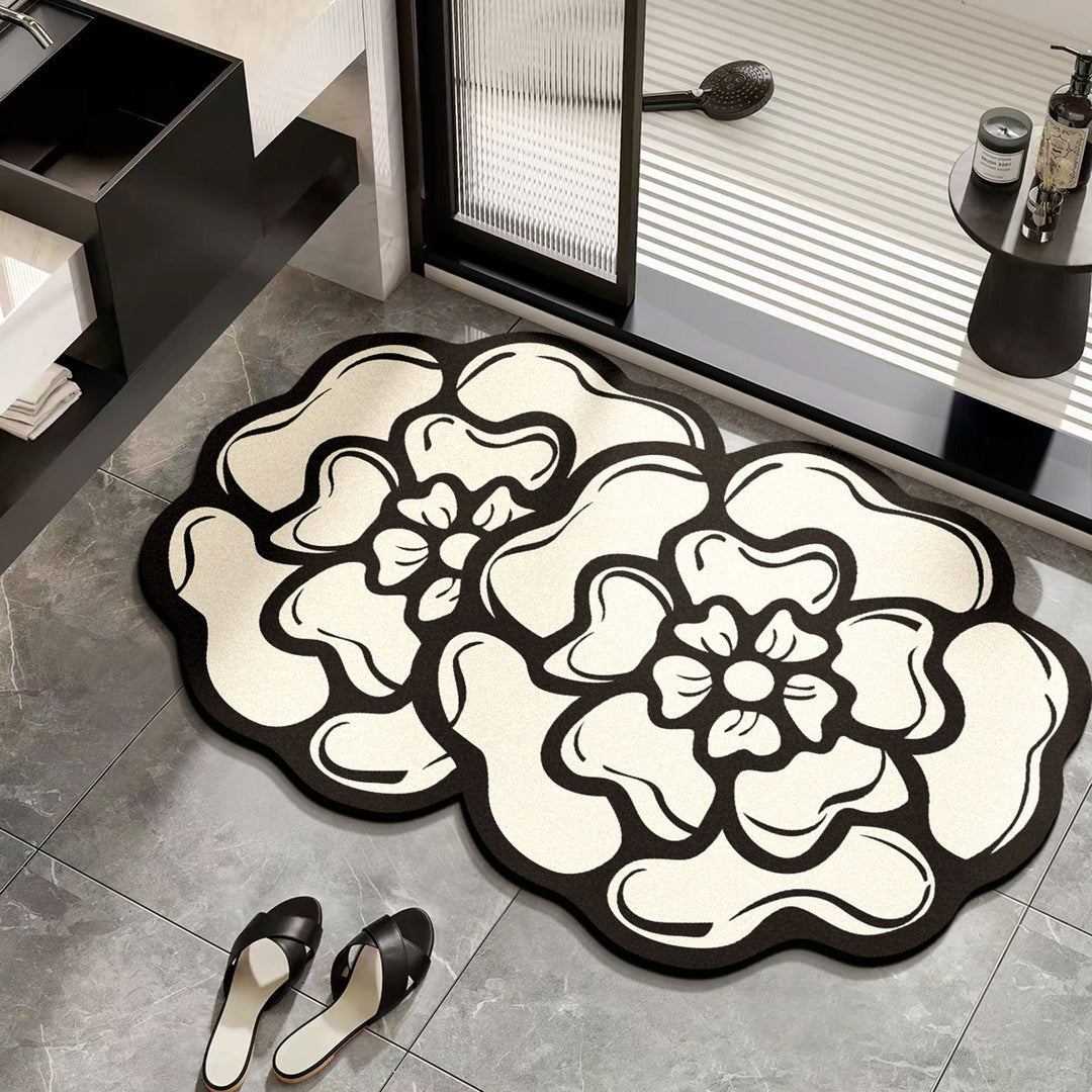 Elegante Blumenmuster-Badmatte für Badezimmer