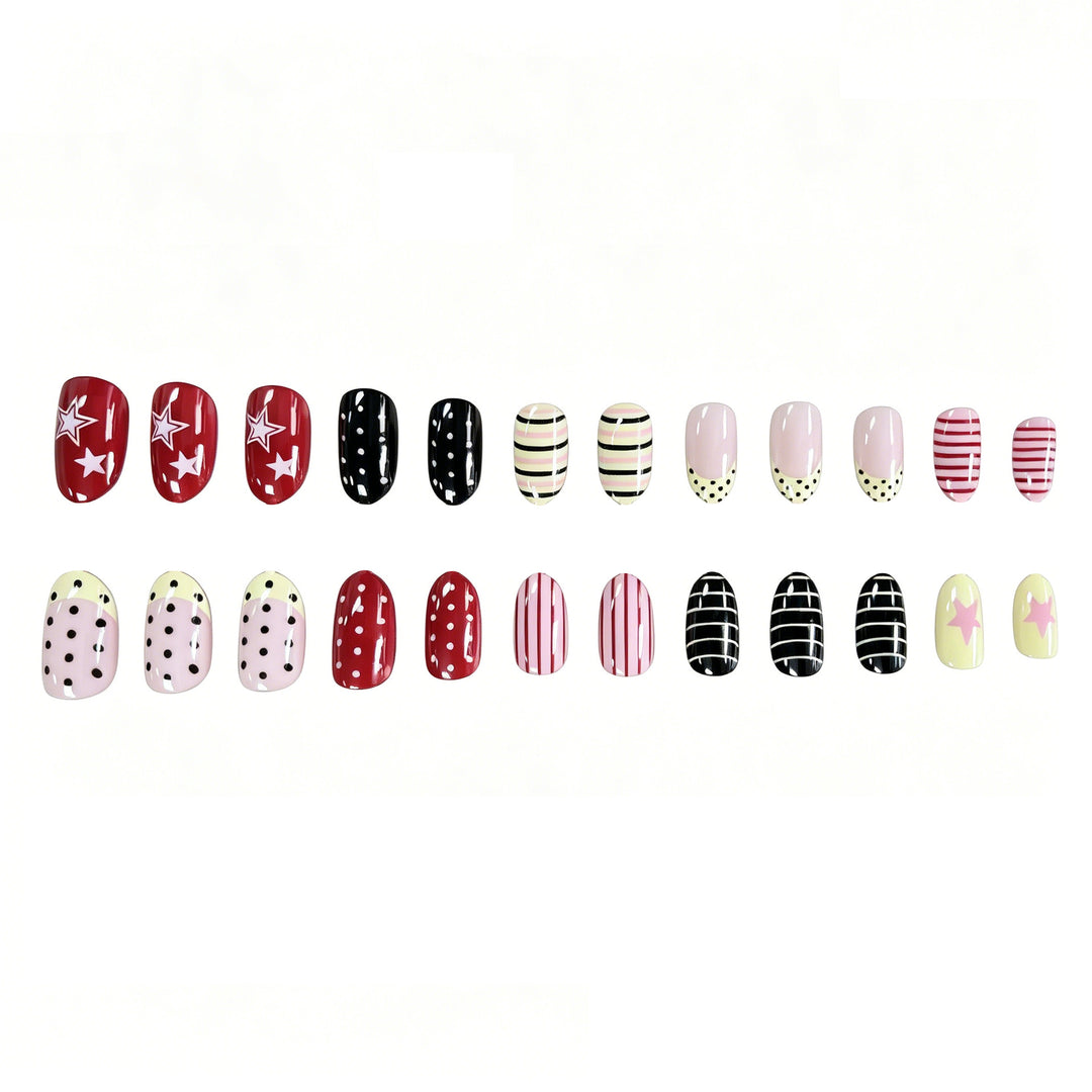 Künstlerische Multi-Muster Nagelkunst Karnz