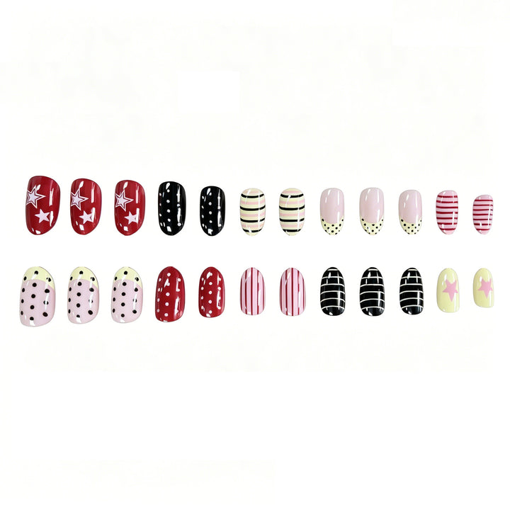 Künstlerische Multi-Muster Nagelkunst Karnz