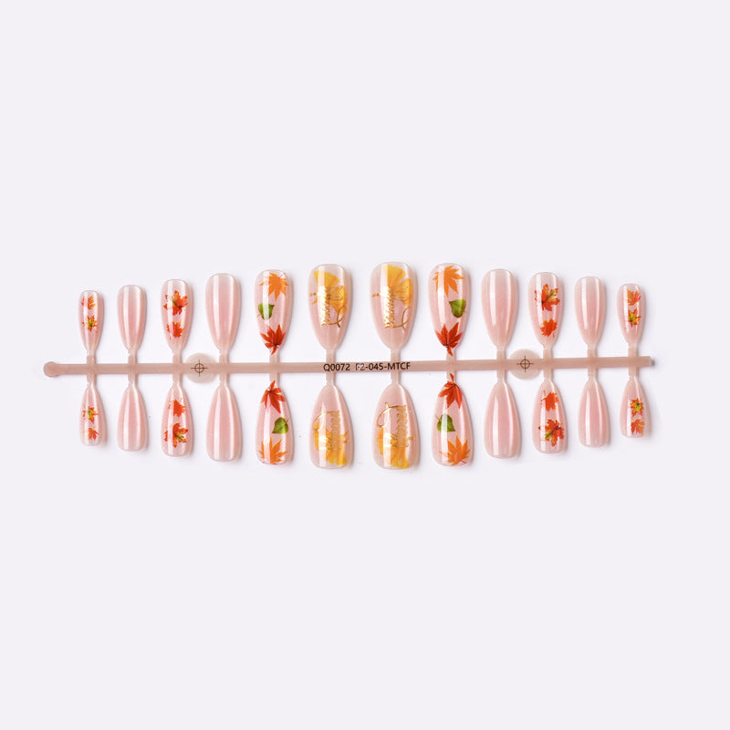 Herbstlaub-inspiriertes Press-On-Nagelset