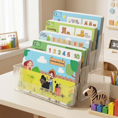 Klarer Acryl Stufiger Desktop Buch- und Zeitschriftenanzeigeorganisator