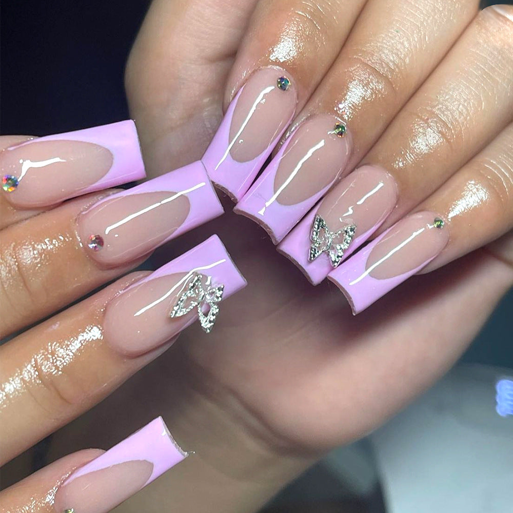 Elegante Schmetterlings-inspirierte Acryl-Nagelkunst-Erweiterungen Karnz