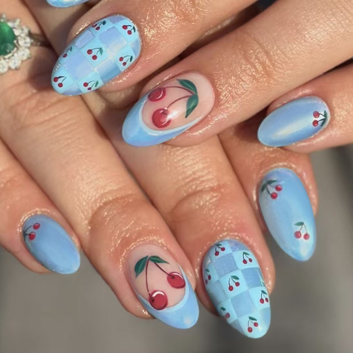 Kirschblüten-Themen Press-On Nagelkunst Set Karnz