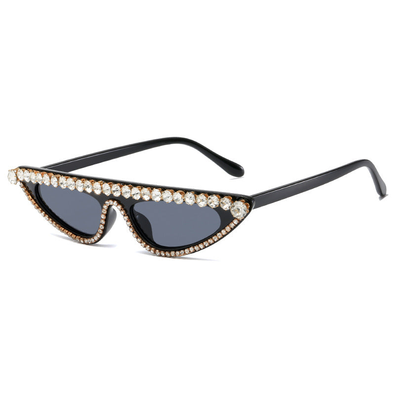 Damen Cat-Eye Sonnenbrille mit funkelndem Steinbesatz Karnz